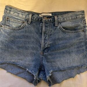 Denim Forum Blue Jean Shorts Distressed Cut-Off Style